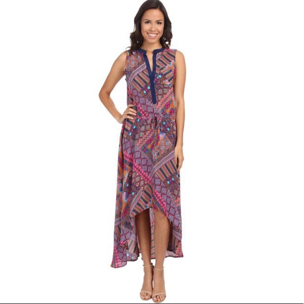 Tolani Multicolor Geometric Maxi Dress